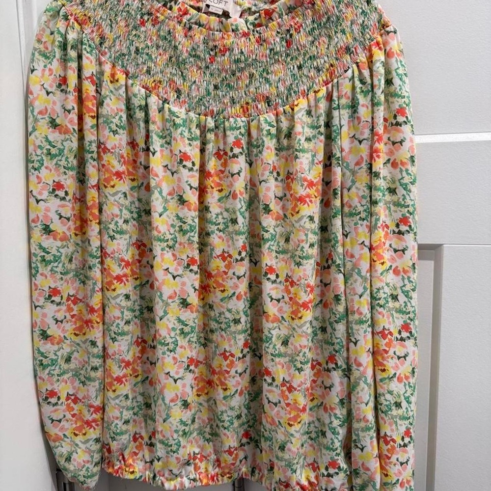 LOFT floral blouse size M